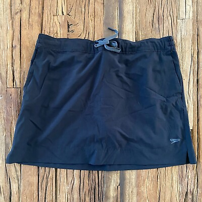 #ad #ad Speedo Skort Women#x27;s XL Black Mini Skirt Tennis Hiking Athletic $15.77