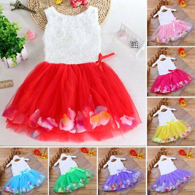 #ad Infant Toddler Baby Girl Princess Party Dress Lace Bow Flower Tutu Dresses Party $10.81