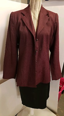 #ad Jaclyn Smith Classic Red Blazer Black Skirt Suit Set Size 14 $30.00