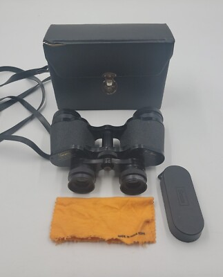 #ad Vintage Sears Wide Angle Binoculars Model 445.25110 Coated Optics w Case VG $34.79