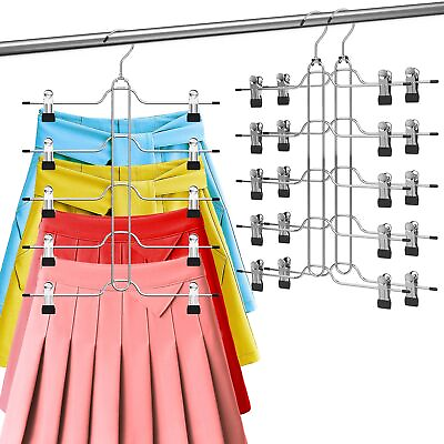 #ad Pants Skirt Hangers Space Saving Skirt Hangers for Women 5 Tier Pants Skirt... $32.56