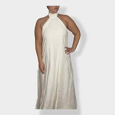 #ad Girl and the Sea Linen Blend Boho Beach Halter Dress Size L $40.00