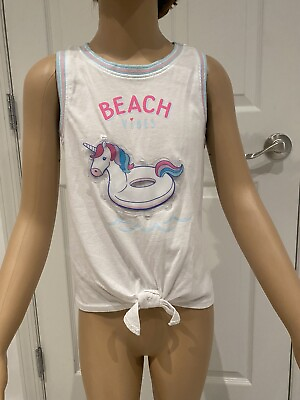 #ad Girls’ Beach Vibes Tank Top Size 6Y $0.99