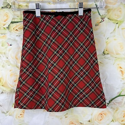 The Childrens Place Christmas Plaid Skirt Girls Size 6 14.5” Long $14.49