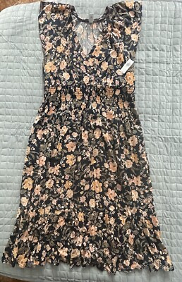 #ad #ad Old Navy Navy Blue Coral Pink Floral Maxi Dress Size XL $17.50