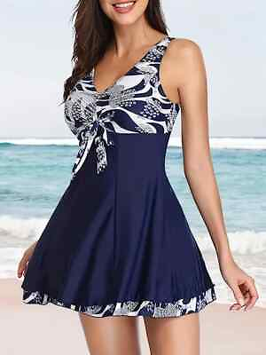 #ad Plus Size Vacay Swimsuit Women#x27;s Plus Colorblock Floral Print Tie Front Size 1X $16.95