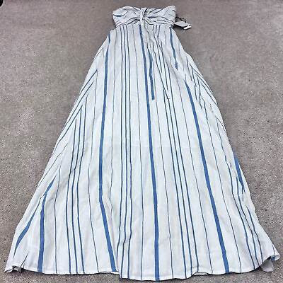 #ad 1State Dress Long Women’s Blue White Striped Strapless Size XS NWT $19.99