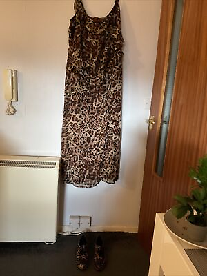 #ad Ladies Leopard Print Maxi Dress amp; Shoes Dress Size 20 Shoes 6. Studionext GBP 25.00