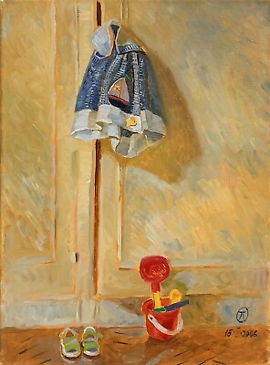 #ad #ad cute small size ORIGINAL realism oil painting childs toys pretty little dress $302.00