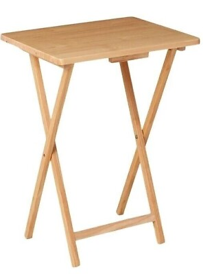#ad M.ainstays Folding TV Tray Table Natural 19 x 15 x 26 Inch $9.87