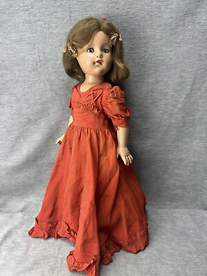 #ad Vintage Anne Shirley Effanbee Doll Composition Sleepy Eyes Wig Hair 21inc $179.99