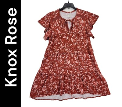 #ad #ad Knox Rose Woman Multicolored Boho Dress Short Sleeves Casual Formal Size XXL $27.75