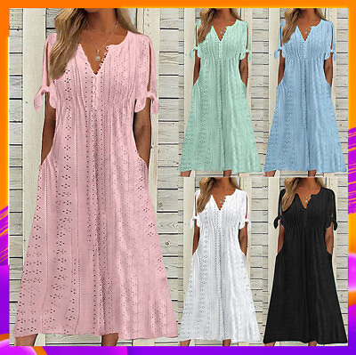 #ad Women Sexy Lace Boho Long Maxi Dress Ladies Summer Beach Holiday Party Sundress‹ $22.87
