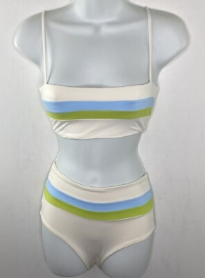 #ad #ad L*Space Women#x27;s $198 Portia Striped Bikini Swim Set Size S $40.00