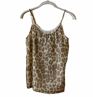 Rory Beca Top Size XS Womens Brown Animal Print Sleeveless 100% Silk $14.00