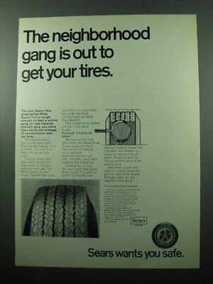 #ad #ad 1969 Sears Wide Guard Tire Ad The Neighborhood Gang $19.99