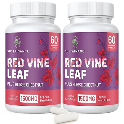 #ad #ad SUSTAINANCE Red Vine Leaf Extract 1400mg amp; Horse 60 Ct. x 2 $45.19