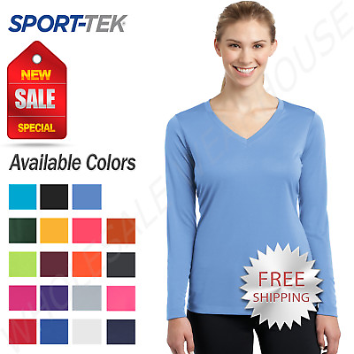 Sport Tek Womens Long Sleeve Dri Fit PosiCharge Workout XS 4XL T Shirt LST353LS $10.48
