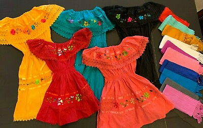 #ad #ad Gypsy Girls Dress Variety of Color sash included Embroidered Flower sz 4amp;5T $26.50