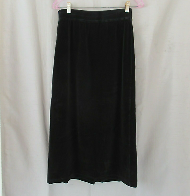 Talbots skirt pencil straight maxi Petite Small black velour pull on 15quot; slit $11.96