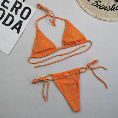 #ad Womens Sexy Triangle Swimsuit Push Up Swimwear Micro Bikini String Bathing Suits $21.06
