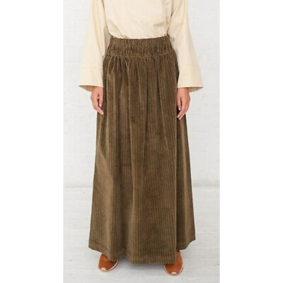 #ad #ad Nehera Women#x27;s Corduroy Relaxed fit Elastic Waist green Midi Maxi Skirt $300.00