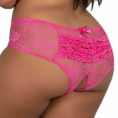 #ad Plus Size Sexy Underwear Lace Panties Hot Open Back Briefs G String 6xl Ladies $10.98