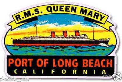 Queen Mary Long Beach Vintage Style Travel Decal Vinyl Sticker Luggage Label $4.62