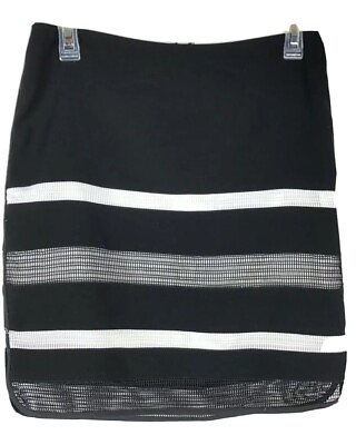 #ad #ad White House Black Market Mesh Stripe Black amp; White Pencil skirt Size 00 Lined 95 $20.30