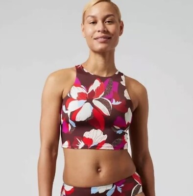 #ad Athleta Conscious Crop Bikini Top A C Size Large Multicolor NWT #657694 $25.49