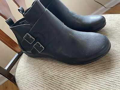 #ad New Women’s Comfortview Boots Black Ankle Bootie Buckle Size 12W Zip Shoes $29.99