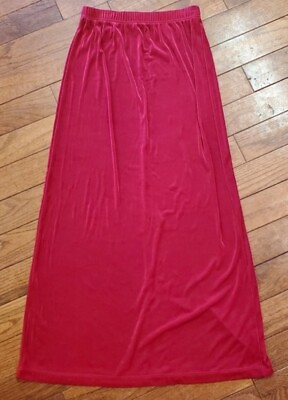#ad Womens Long Stretch Maxi Skirt Ribbed Preston Elastic Waist S $21.99