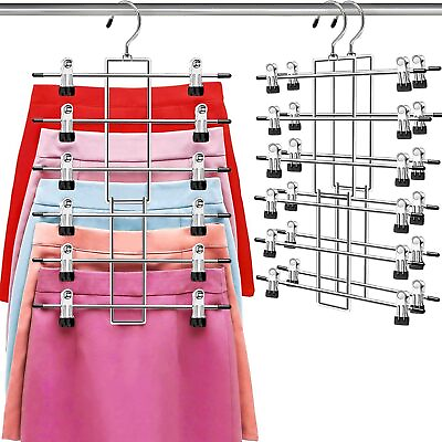 #ad HangersPants HangersClothes Hangers 6 Tiers Skirt Hangers with 360° Swive... $19.08