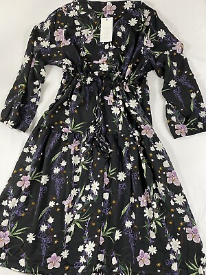 Joyours Womens Casual Dress Summer Plus Size V Neck Floral Dress Sz XL $17.90