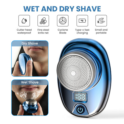 Mini Portable Electric Razor for Men USB Rechargeable Shaver Beard Trimmer Gifts $8.99