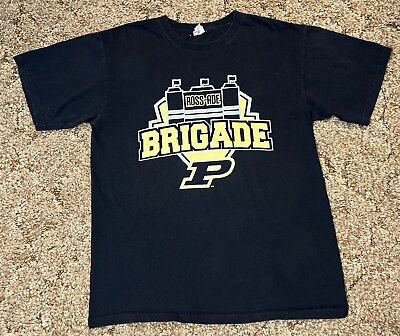 #ad Purdue Boilermakers Shirt Adult Medium Black Ross Ade Brigade Stadium Logo Mens $8.83