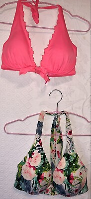 #ad Victoria’s Secret Set Of 2 Halter Bikini Tops 34D BUNDLE amp; SAVE* $1 SHIPS MORE $14.99
