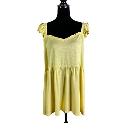 #ad Torrid yellow super soft Slub Ruffle shoulder tank sundress plus size 4X new $40.00