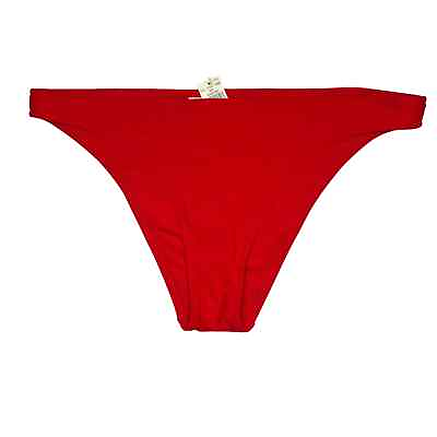#ad Aerie Red Cheeky Bikini Bottoms Size Large New $15.44