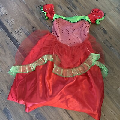 #ad Strawberry Shortcake Girls Dress Size 5 6 Costume Tulle $30.00