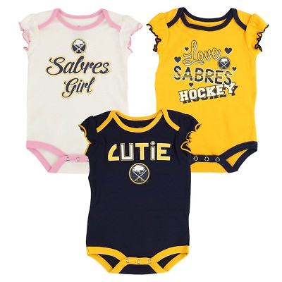 Buffalo Sabres NHL Infant Navy Yellow White Girls#x27; Frill 3 Piece Creeper Set $10.49