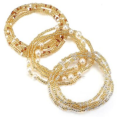 #ad 3 Piece Waist Beads for Women Belly Beads Elastic Chain African Waist 582 $16.18
