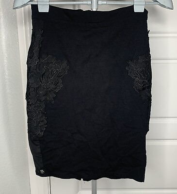 #ad Women’s Haute Monde Black Lace Pencil Skirt Size M $13.49