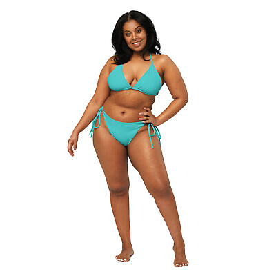#ad New Women#x27;s XS 6XL 2 Pc Bikini Swimsuit Turquoise Removable Pads UPF50 $25.90