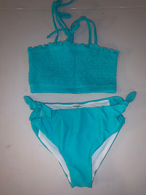 #ad nwot girls size medium turquoise bikini $9.99