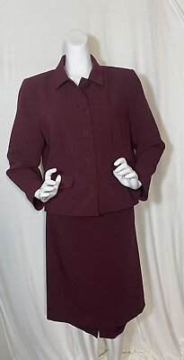 #ad Ann Taylor Factory Skirt Suit Size 16 Plum $60.00