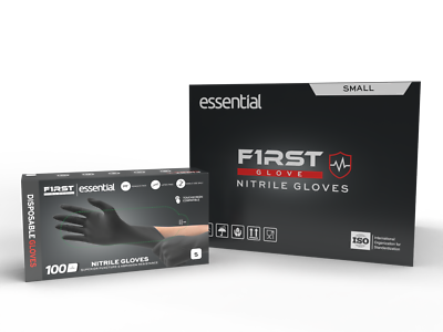 First Glove Black Nitrile Light Industrial Disposable Gloves 3 Mil Latex Free $59.99