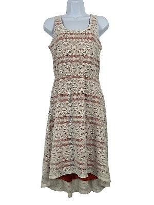 #ad Maurices Womens Sleeveless Scoop Neck Knit Sundress Lace High Low Dress Small $18.99