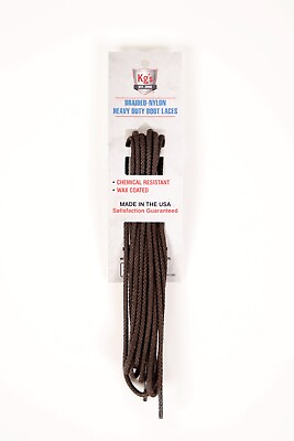 Kg#x27;s Heavy Duty Nylon Boot Laces Brown 2 Pairs Made In The USA $12.00