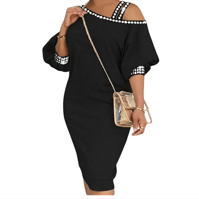 #ad #ad XPLUS WEAR Black Pearl Dress Size 2XL $49.00